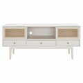 Safavieh Ceu 3 Drawer 1 Shelf Media TV Stand, White & Gold - 1 Box of 2 MED9606C-2BX